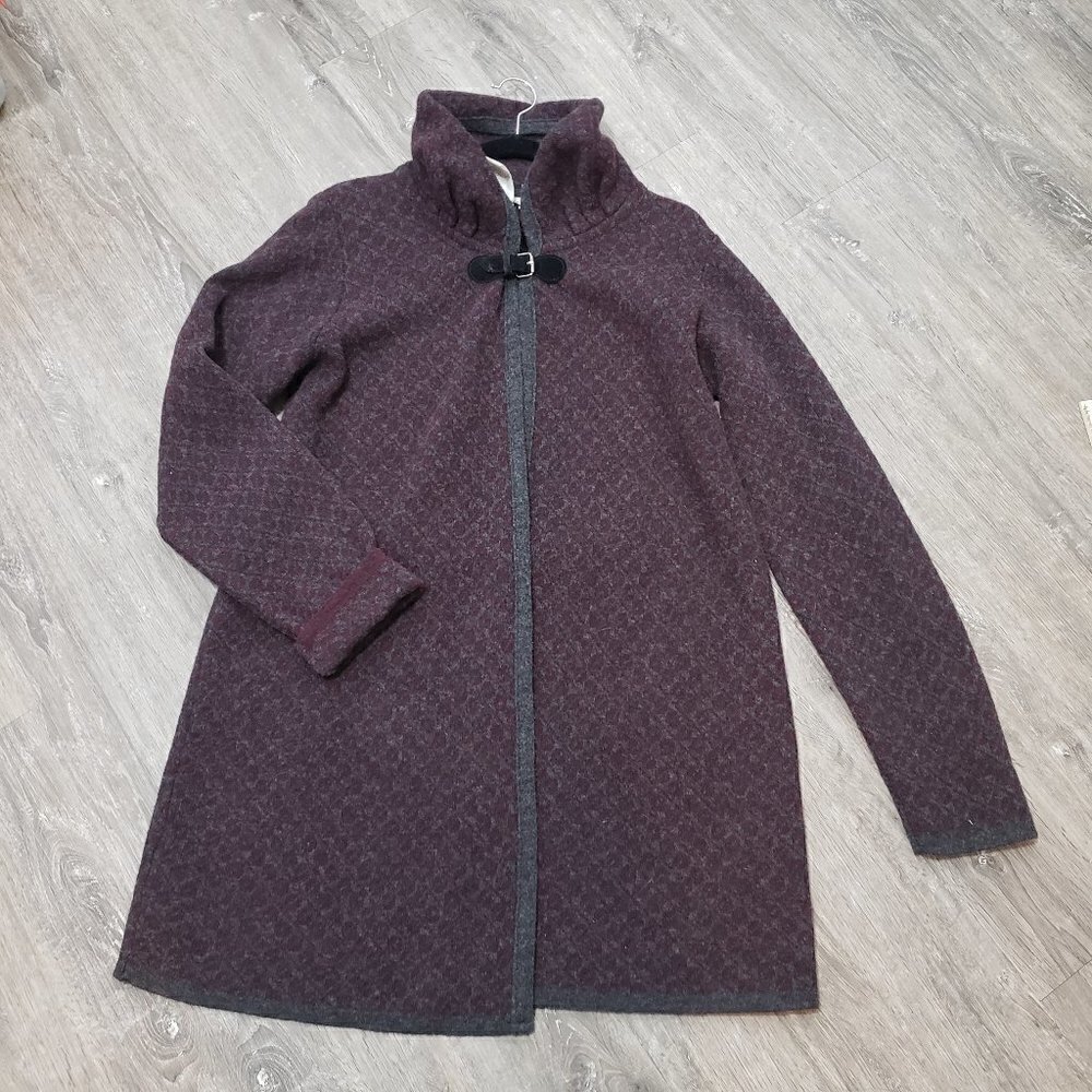 Chiaramente Buckle Front Wool Blend Cardigan Sweater Sz Lg